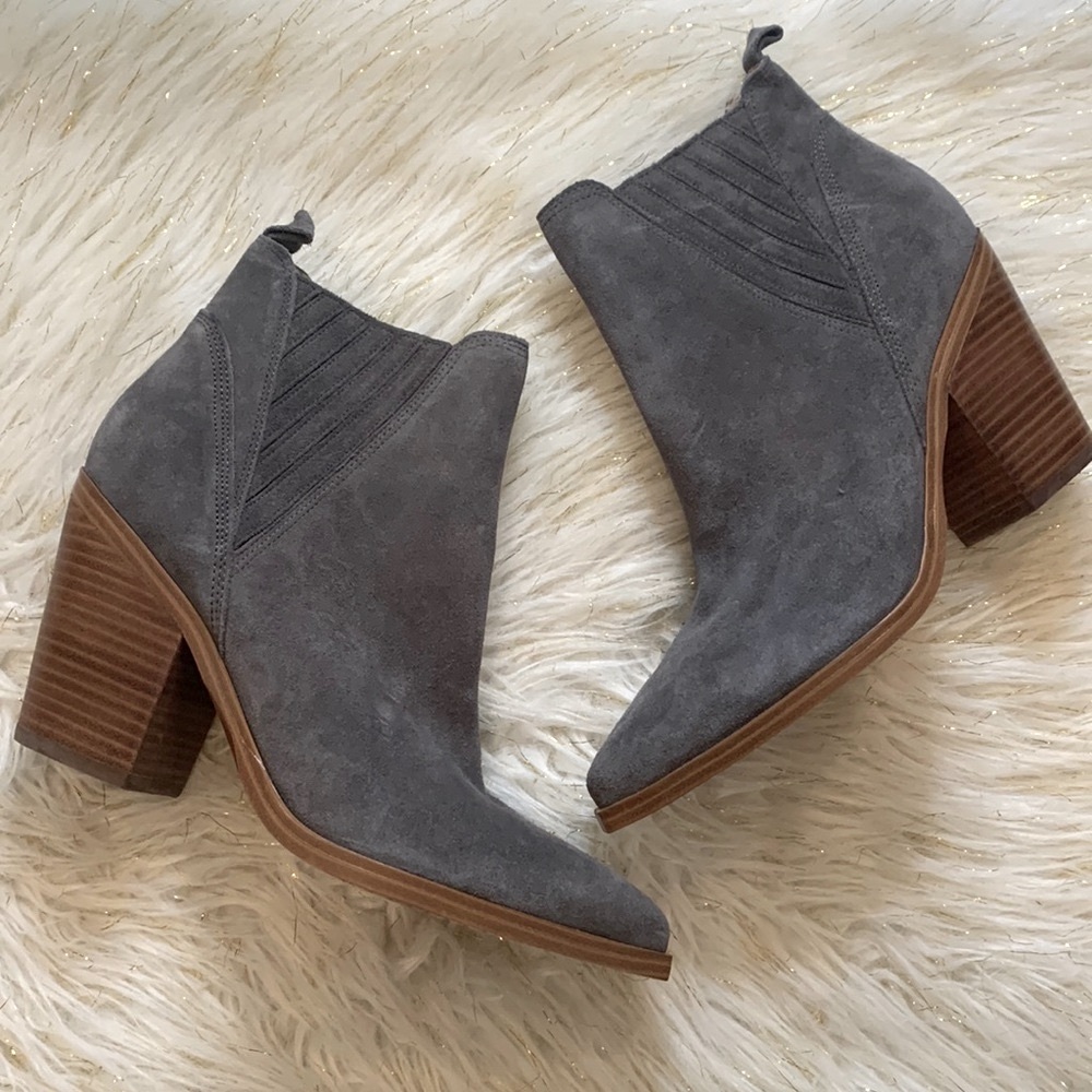 Marc Fisher Gadri Medium Gray Suede Booties